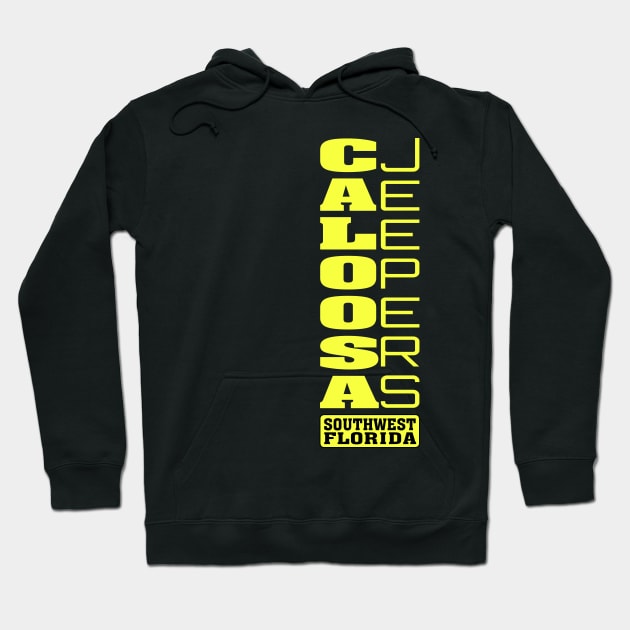 Yellow Vertical Logo Hoodie by Caloosa Jeepers 